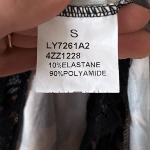 Y2K Leopard & Butterfly Print Lace Black Chemise or Slip Dress Size Small - Picture 5 of 6